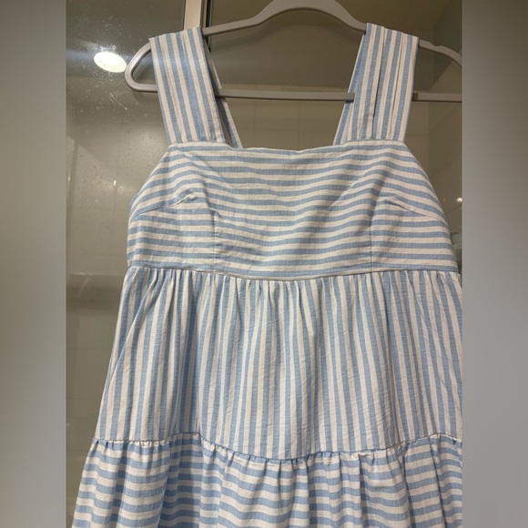 LIKE NEW Ramona Striped Midi Dress Blue and White Large - Picture 5 of 9